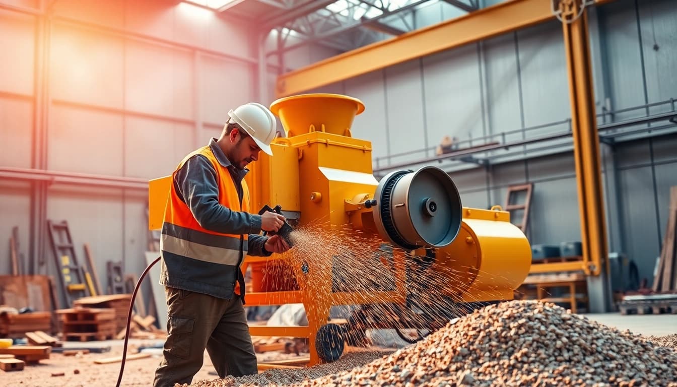 Taladro mezclador en acción, mezclando materiales de construcción con eficacia.