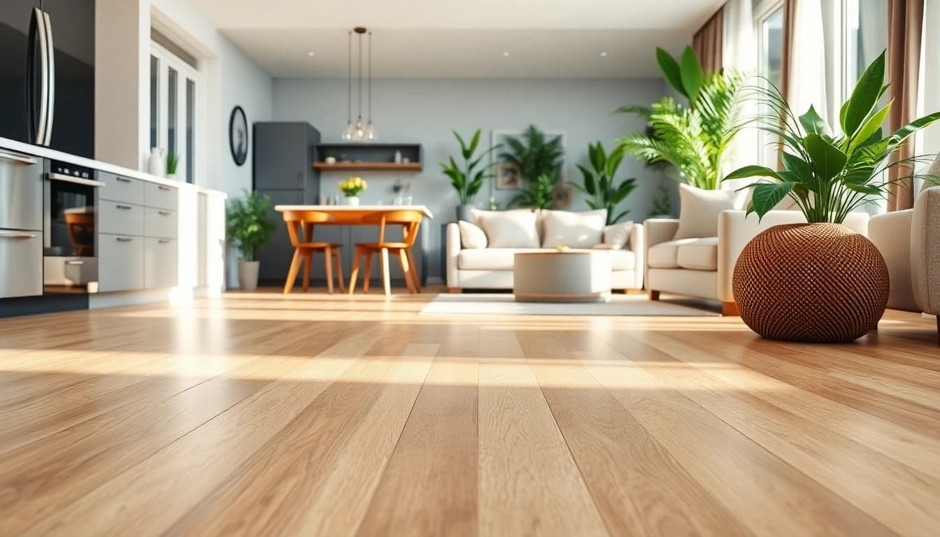 Revamped modern living space showcasing stunning lvp flooring in an inviting home atmosphere.