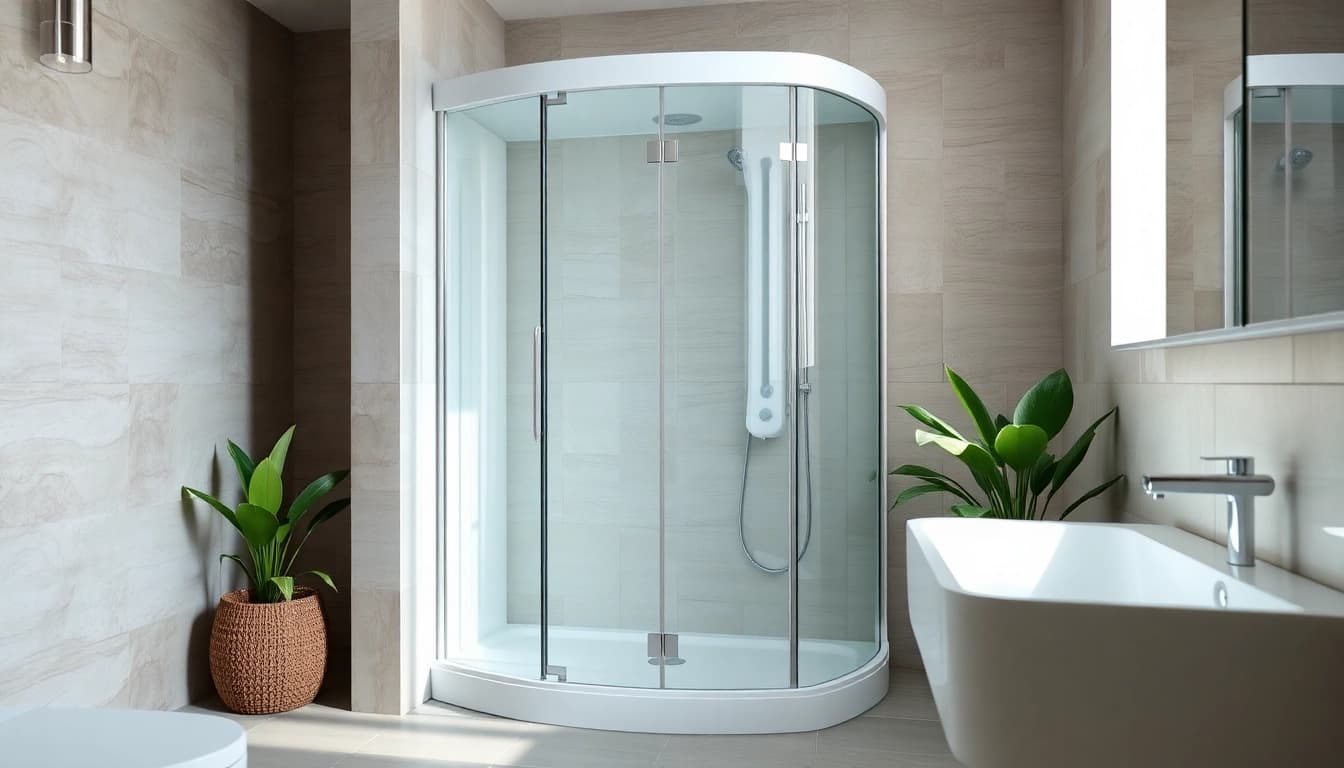 Erleben Sie die elegante sonni Duschkabine in einem modernen Badezimmerdesign.