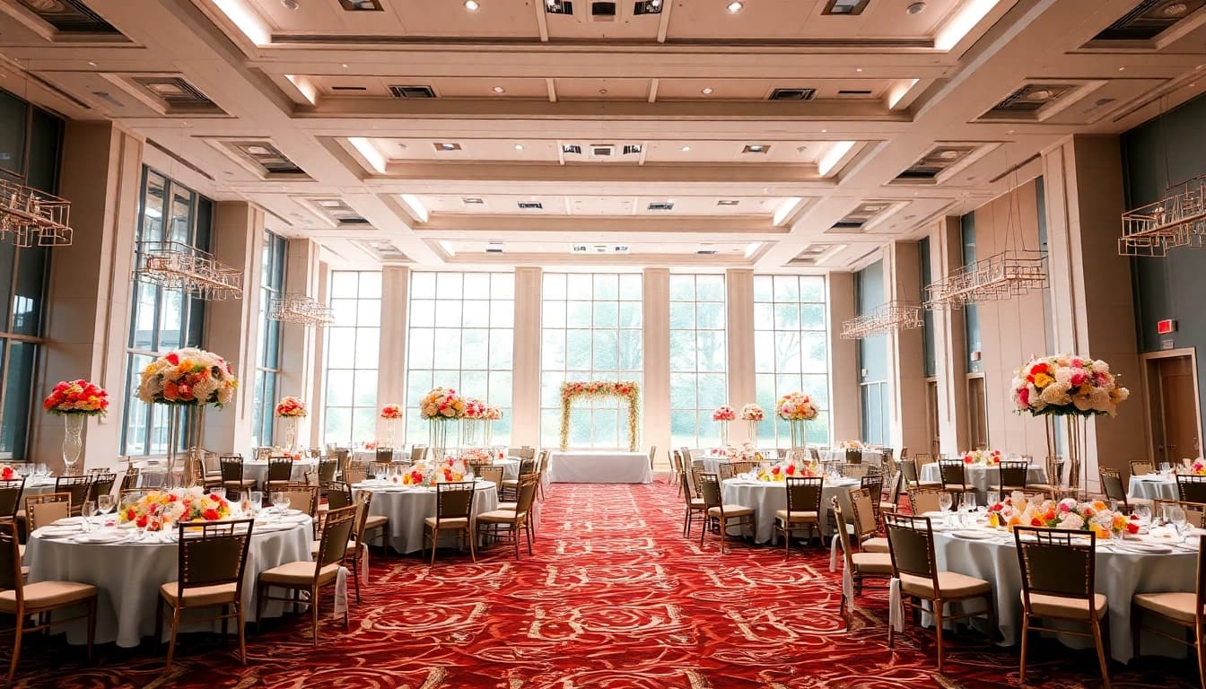 Eindrucksvolle eventlocation in der nähe mit eleganter Dekoration und festlicher Atmosphäre.