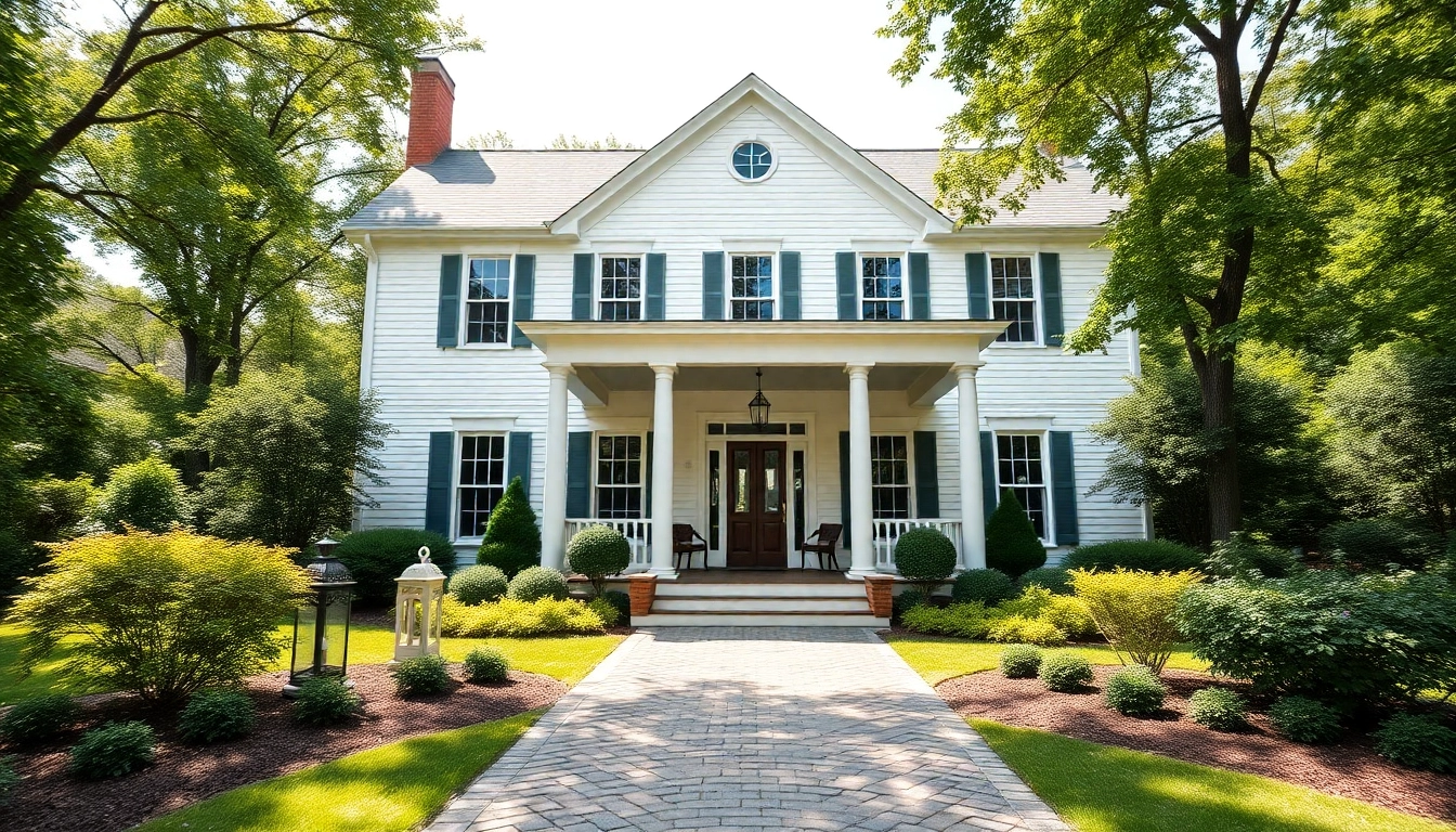 Showcasing a stunning colonial home build with classic design features, set in a peaceful suburban environment.