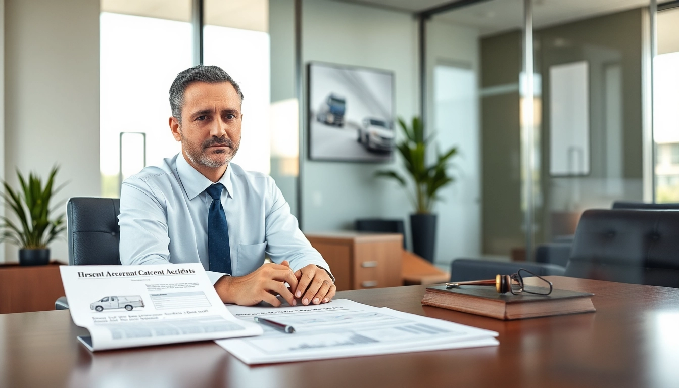 Clearwater truck accident attorney advising a client in a modern office.