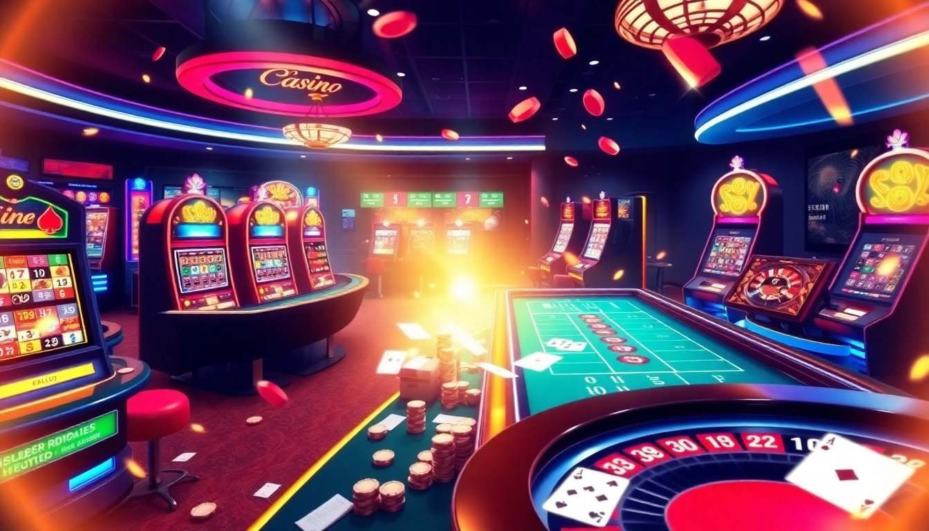 Découvrez une action palpitante dans un "casino en ligne" avec des machines à sous vibrantes et des tables de poker.