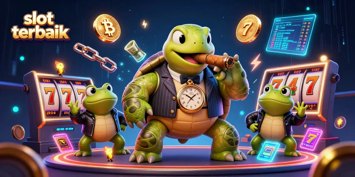 Experience thrilling action with slot terbaik symbols in an exciting casino scene.