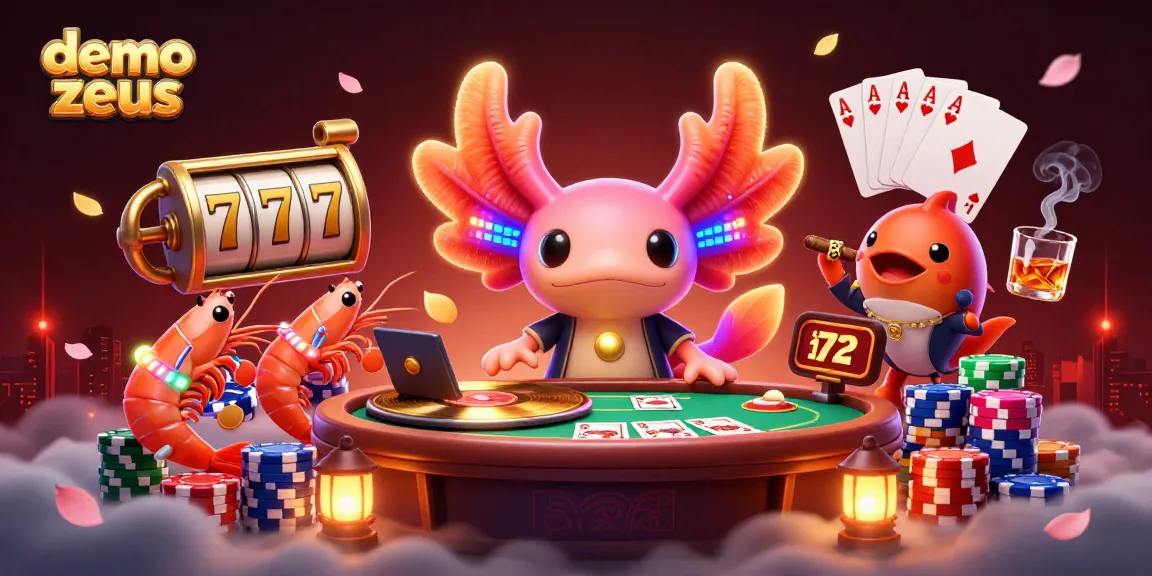 Experience the excitement of demo slot zeus with colorful, animated casino elements and characters.
