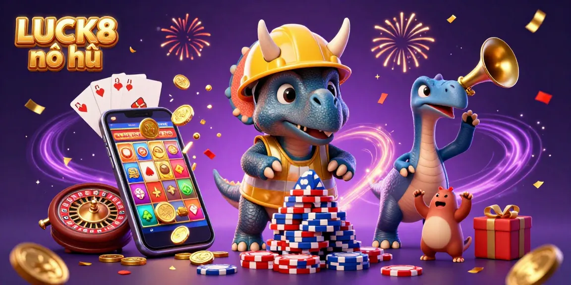 Engage in LUCK8 nổ hũ action with vibrant jackpot and gaming elements in a festive casino scene.