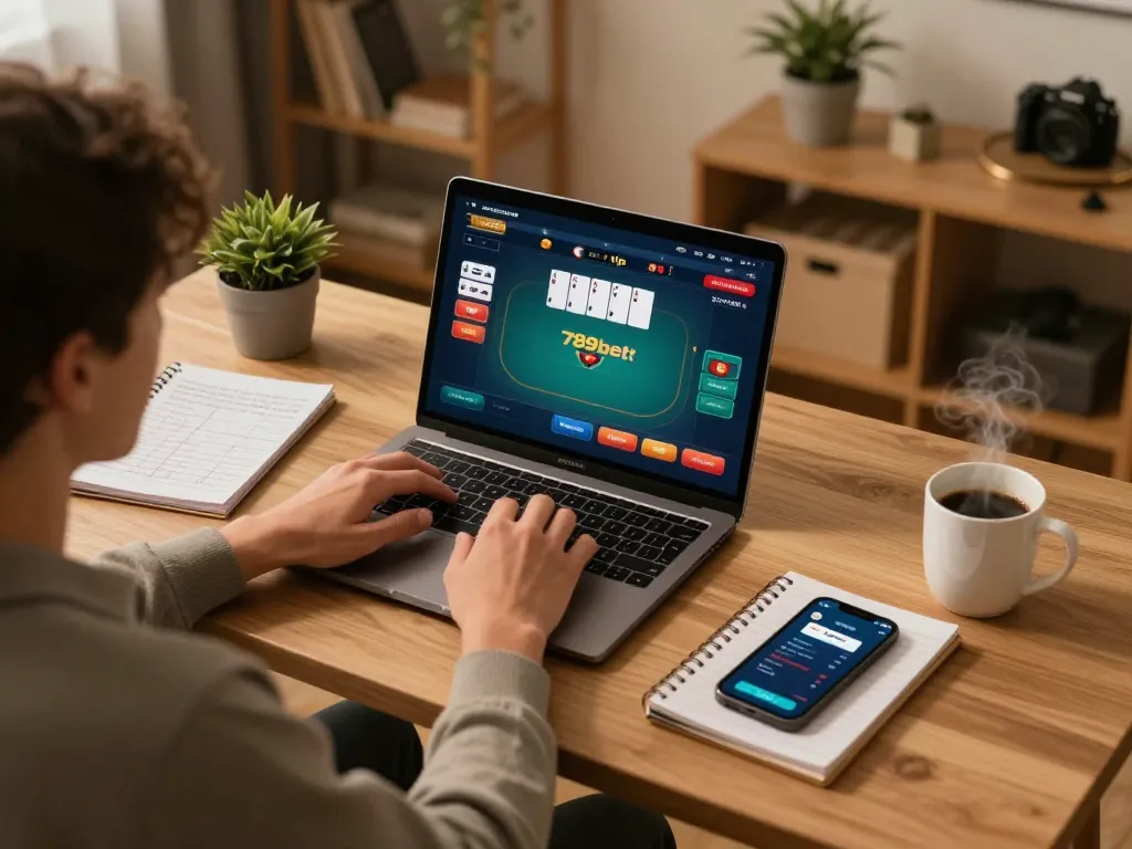 Join the action with 789bet vip as players enjoy an online poker game from a cozy home setting