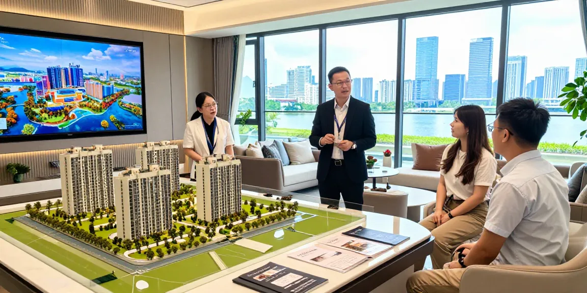 Tanjong Rhu Residences show flat showcasing luxury amenities and city views, engaging prospective buyers in a vibrant atmosphere.