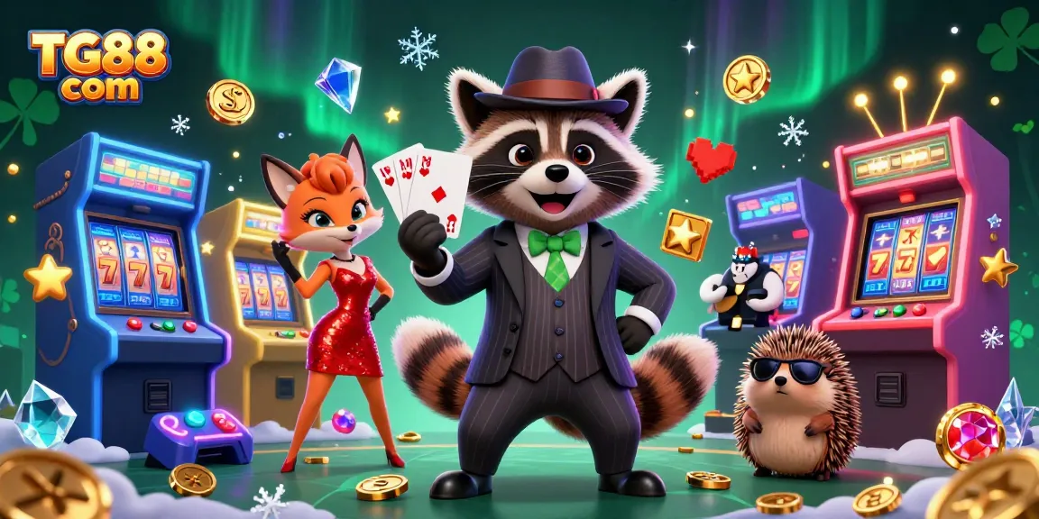 Experience winning strategies with TG88 com in a vibrant 3D cartoon casino scene.