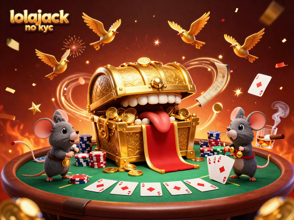 Engage with lolajack no kyc in a vibrant casino scene with animated characters and rich game elements.