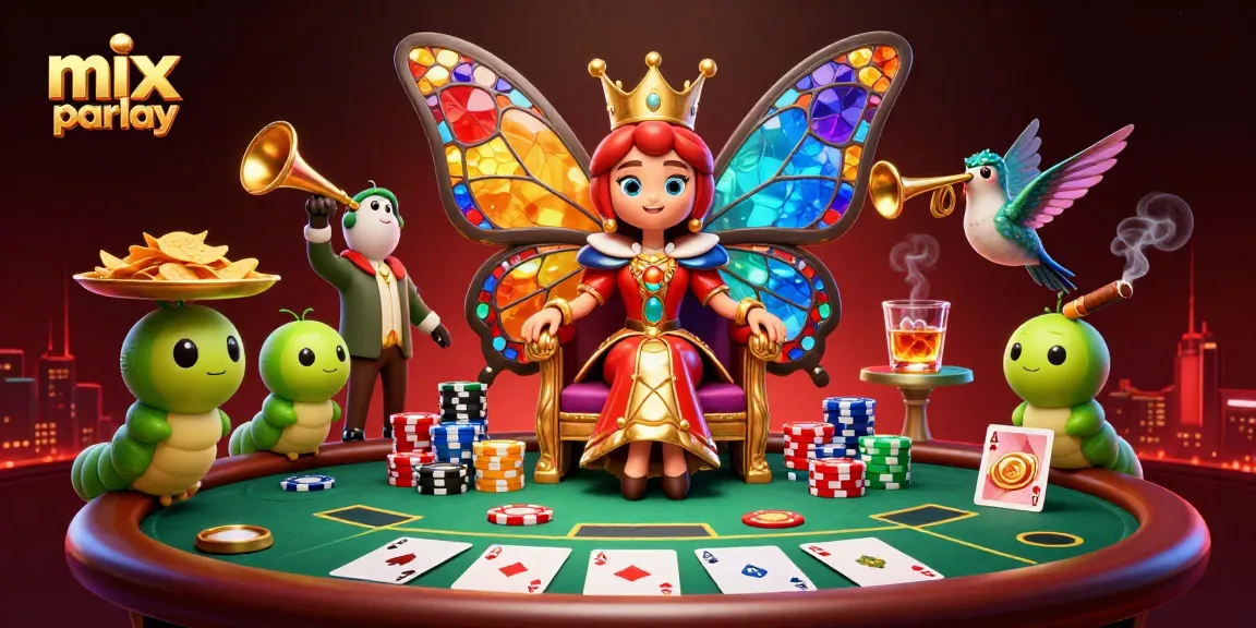 Engage in exciting mix parlay betting with vibrantly illustrated characters and casino elements.