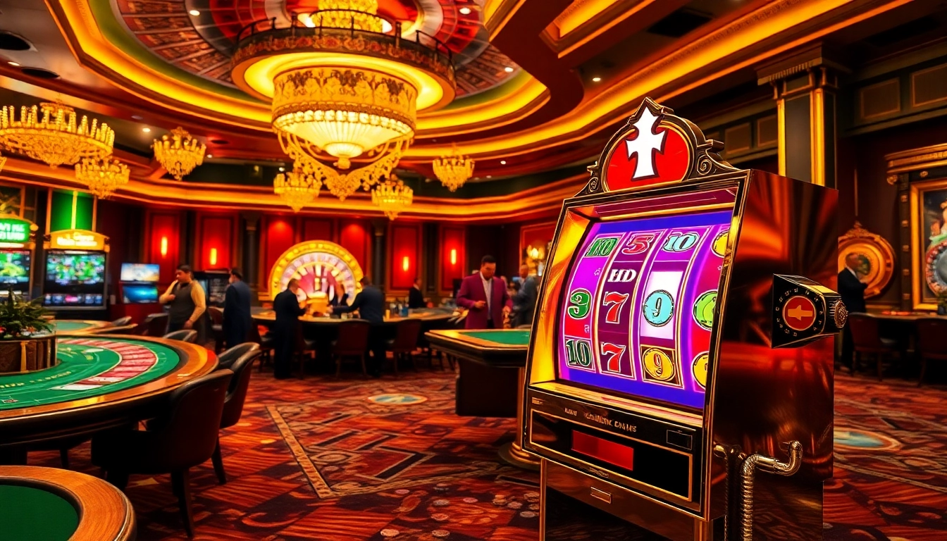 Experience excitement at the idn slot machine surrounded by a luxurious casino ambiance.