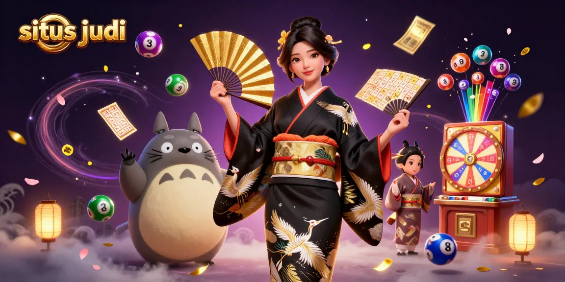 Experience the thrill of situs judi with bustling activities, vibrant lottery elements, and lively characters.