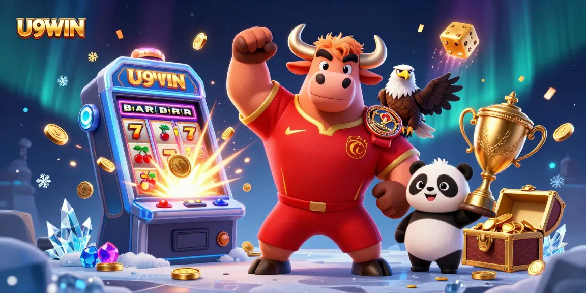 Experience thrilling gameplay at U9WIN with our vibrant 3D casino illustration showcasing epic wins!