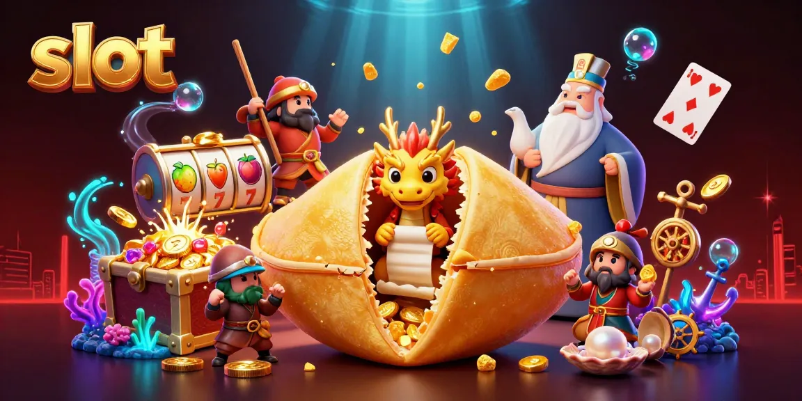 Spin exciting slot reels with dynamic characters like a fortune cookie, dragon, and warriors.