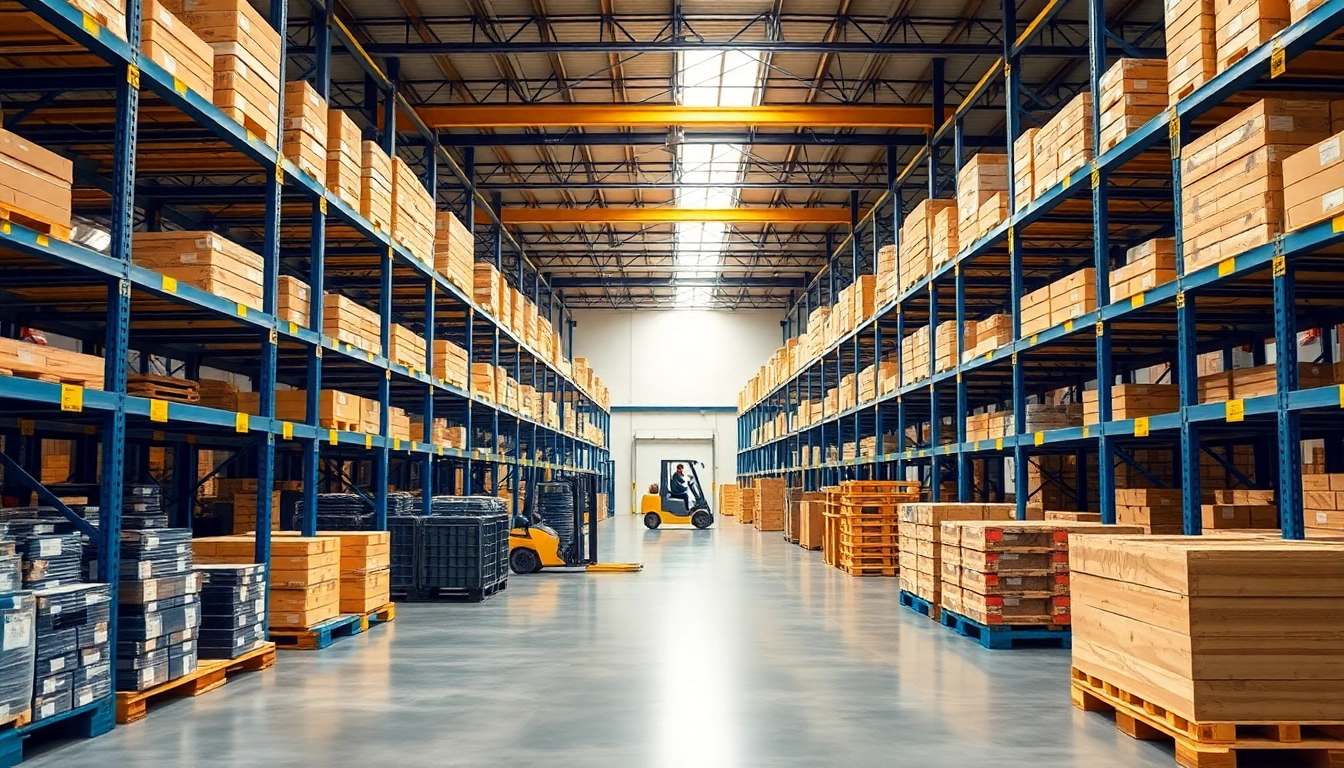 Warehouse showcasing efficient storage solutions and organized shelving in a modern facility.