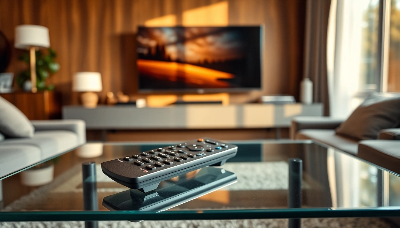 Ersatz Fernbedienung LG auf stilvollem Couchtisch in modernem Wohnzimmer präsentiert