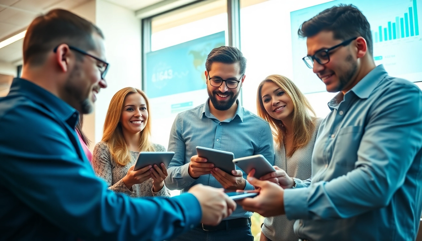 Implementing effective edmonton social media marketing strategies in a vibrant office.