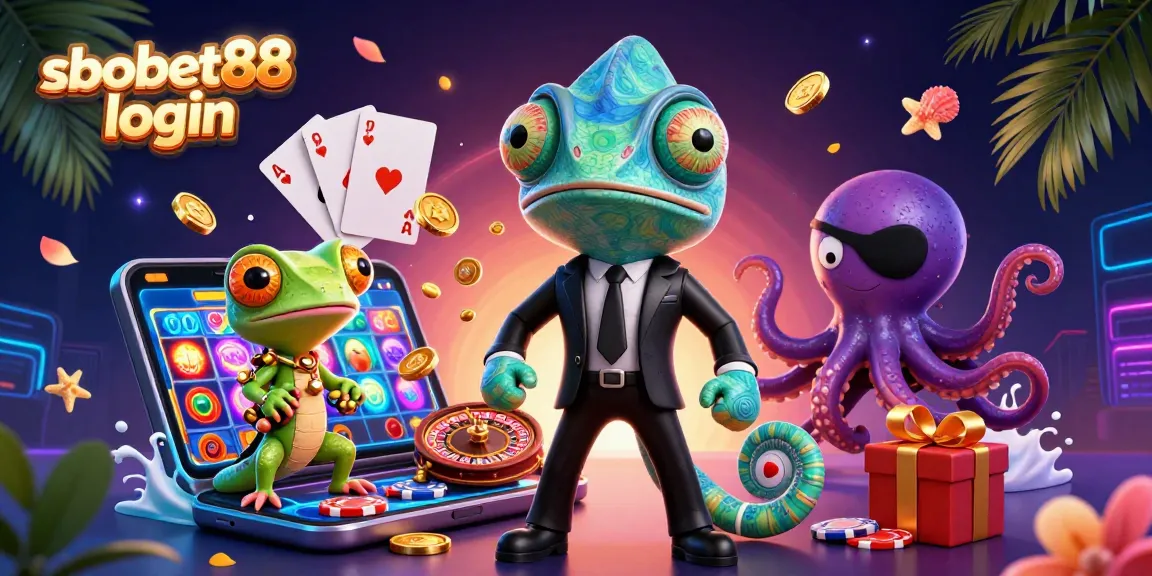 Experience sbobet88 login with an energetic scene featuring a secret agent chameleon, gecko gadgets, and a villainous octopus.