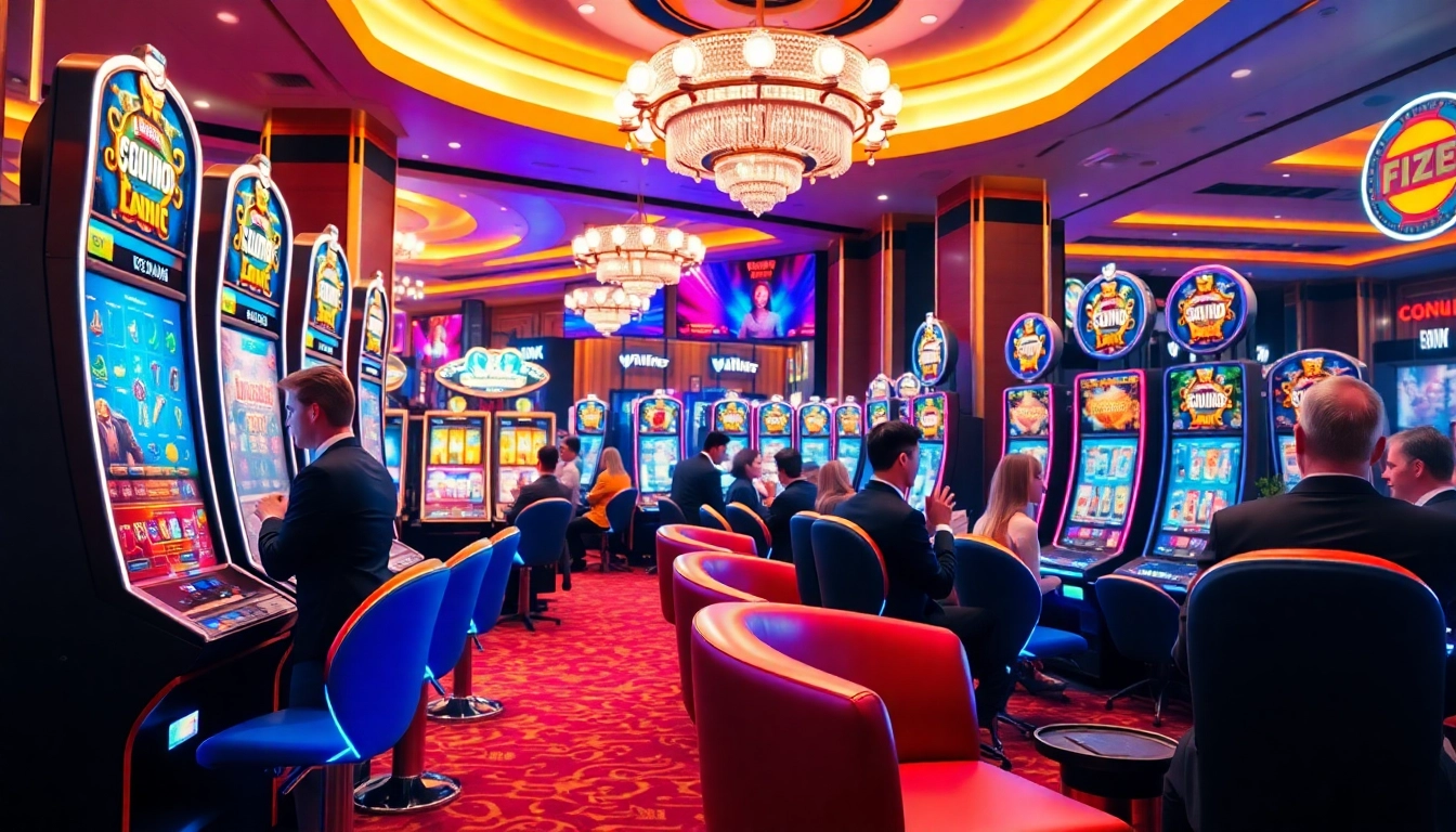 Players enjoying games at the Best payout online casino Uk with a vibrant atmosphere.