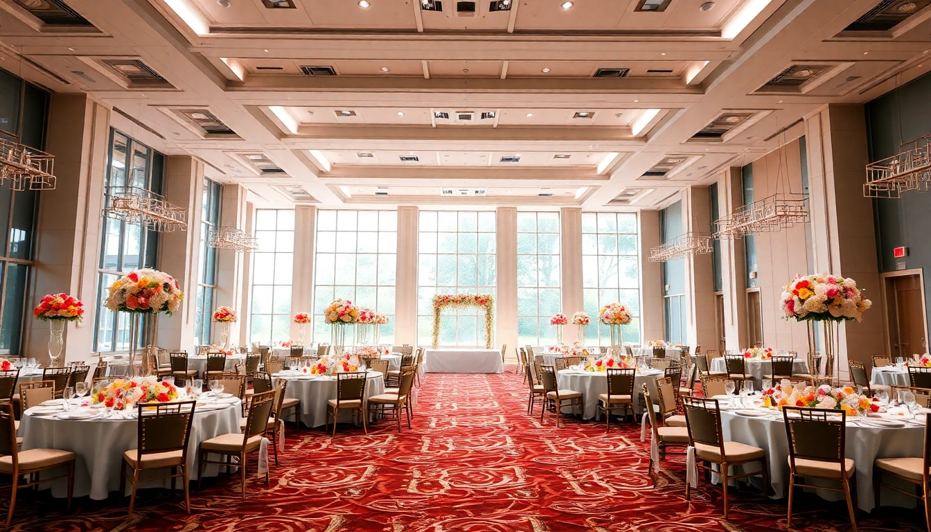 Eindrucksvolle eventlocation in der nähe mit eleganter Dekoration und festlicher Atmosphäre.