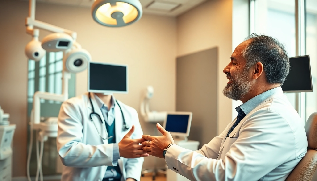 Expert consultation on hair transplant istanbul with a patient in a modern clinic setting.