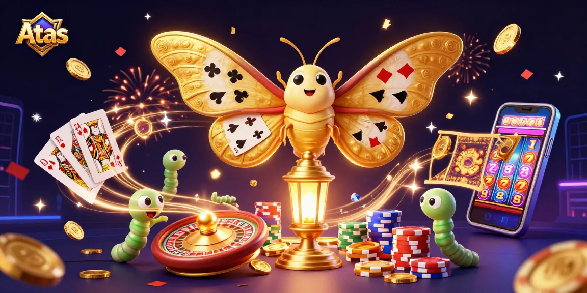Experience the thrill of Atas casino with a stunning 3D illustration capturing vibrant casino scenes.