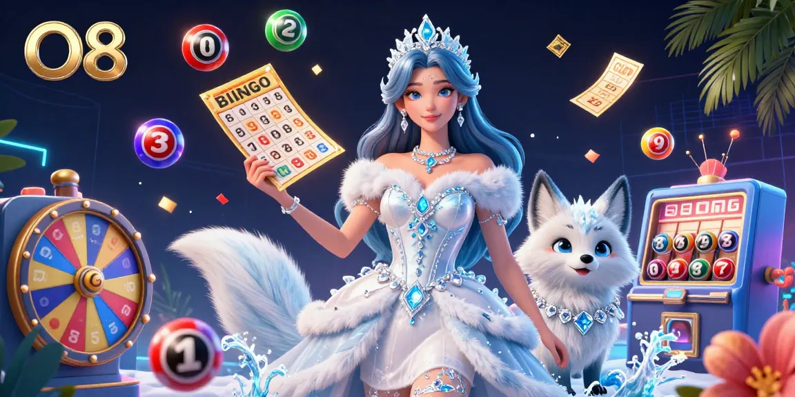 Experience the excitement of O8 with colorful lottery balls, vibrant prizes, and engaging gaming elements.
