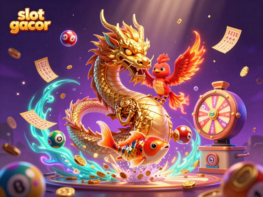 Slot gacor mengungkapkan petualangan kasino yang memikat dengan naga emas dan ikan koi ceria.