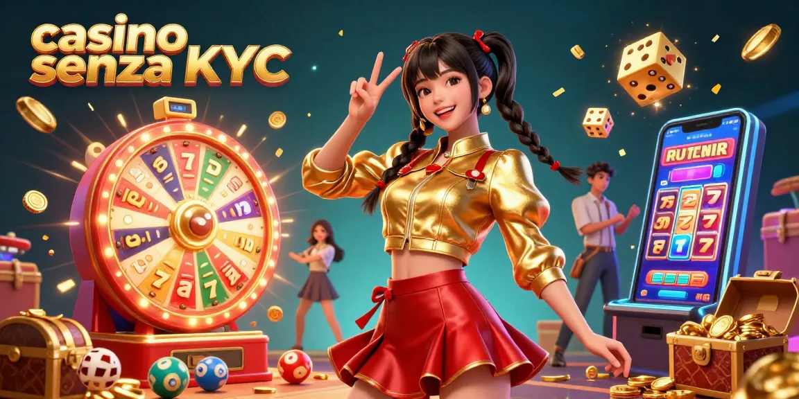 Gioca a giochi emozionanti presso il casino senza KYC senza verifiche in questa vivace illustrazione di gioco.