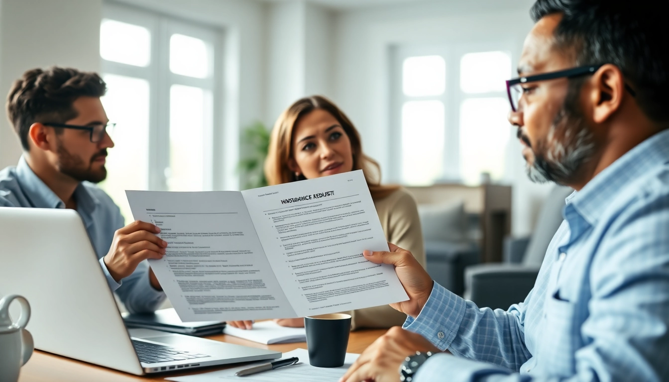 Public Adjuster Near Me assisting a homeowner with insurance claims in a modern office