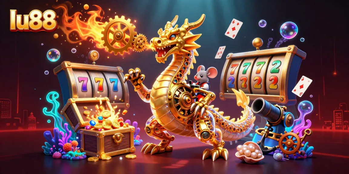 lu88 golden dragon and bumper slots create an immersive casino adventure scene