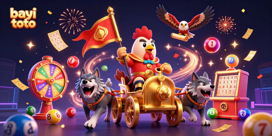 Engage with bayi toto in this vibrant scene of a cartoon warlord and lottery excitement, showcasing thrilling gaming elements.