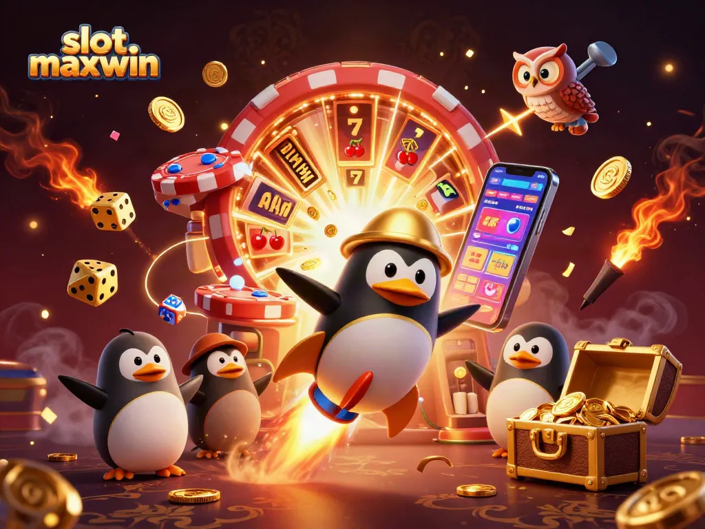 Catch the excitement of slot maxwin with a dazzling golden penguin and jackpot explosion!