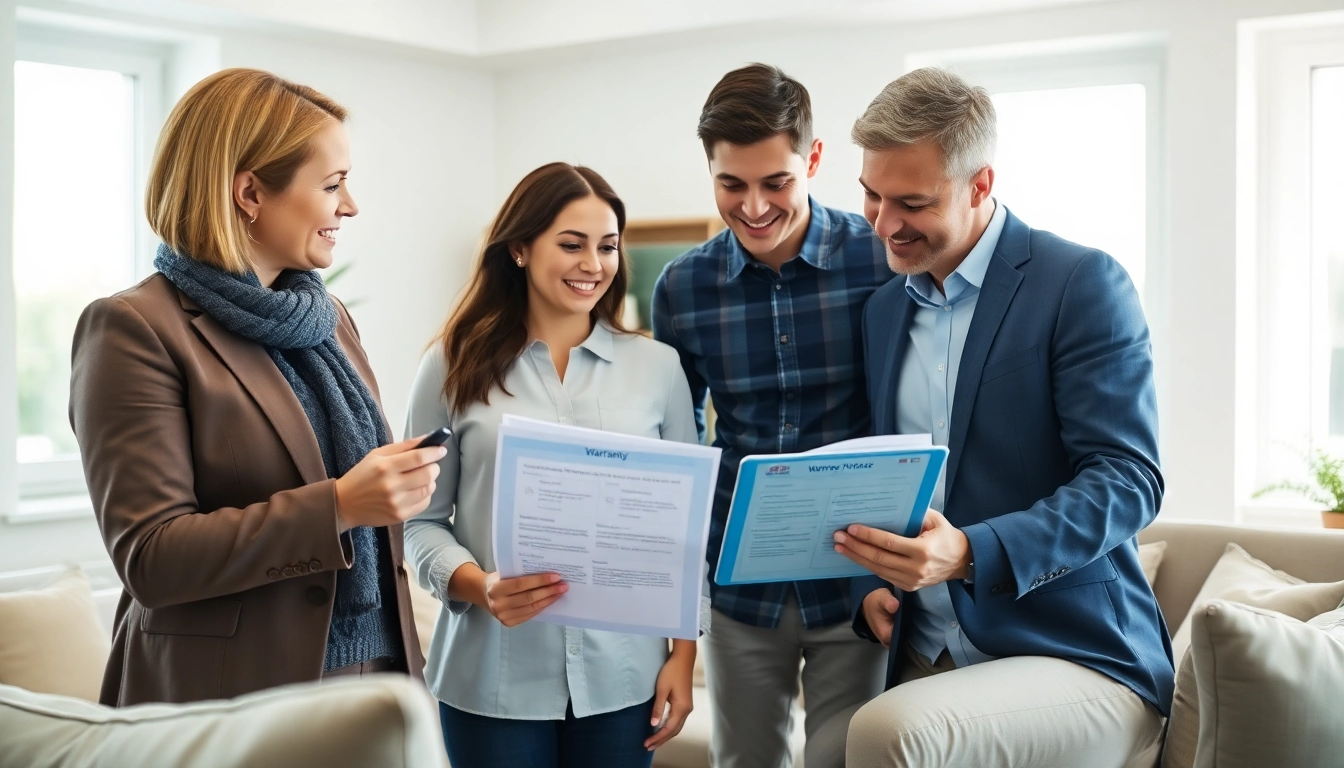 Discussing warranty protection for cars and homes in a warm and inviting setting.