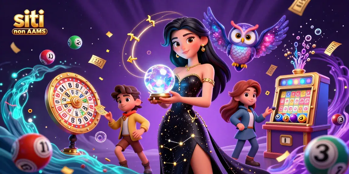 Immergiti nel vibrante mondo dei giochi dei siti casino non AAMS, ricco di elementi colorati e personaggi mistici.