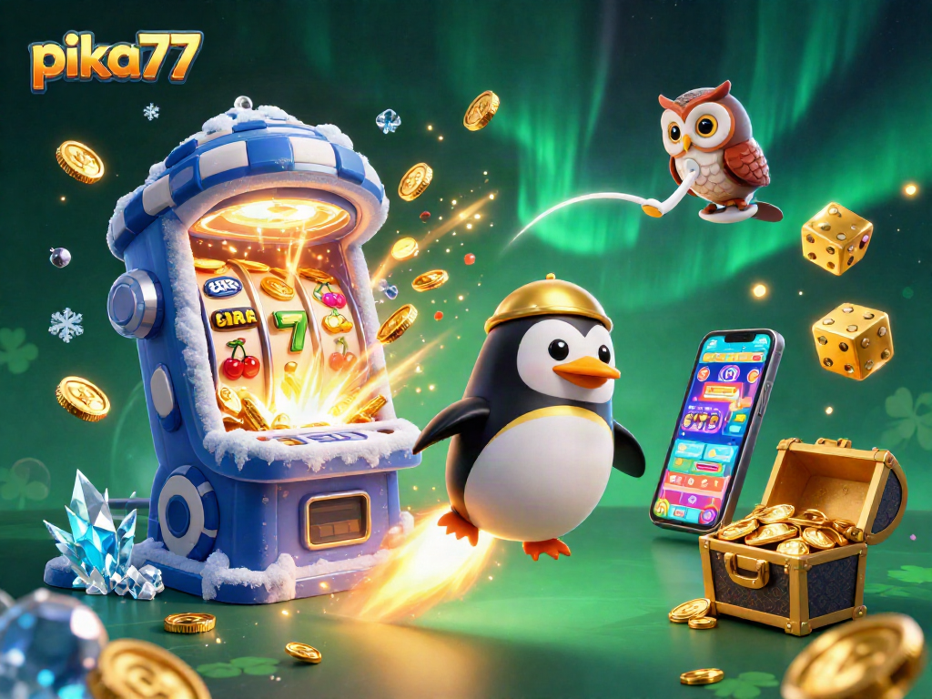 Experience thrilling wins at pika77 while the golden penguin navigates a casino-themed galaxy.