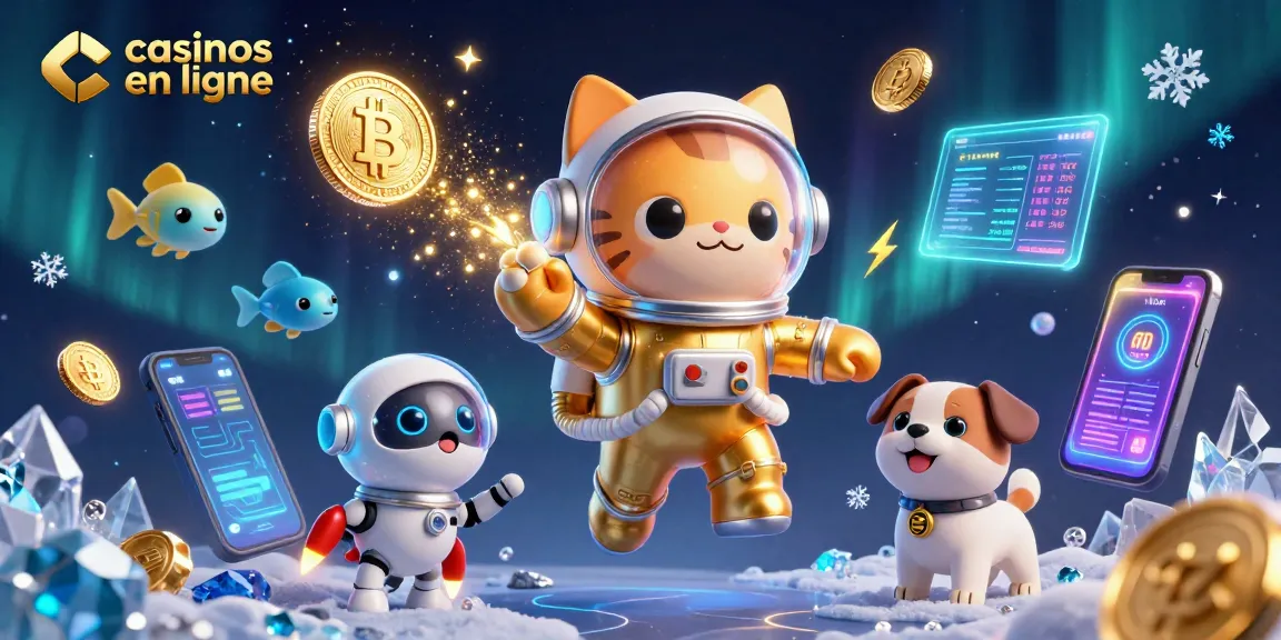 Jouez à des jeux passionnants dans les casinos en ligne avec un chat astronaute et un chien robot.