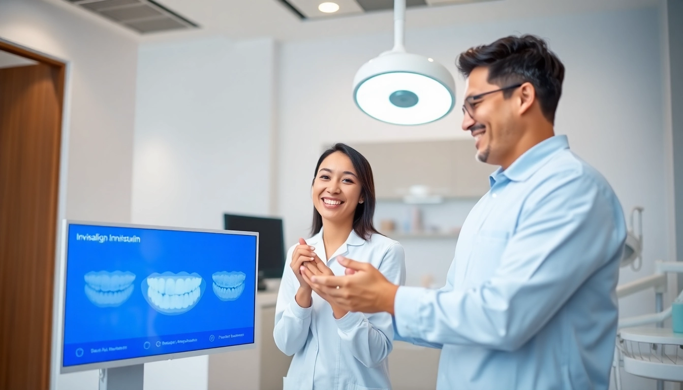Invisalign treatment in Kuala Lumpur featuring a modern dental clinic with a friendly professional and patient interaction.