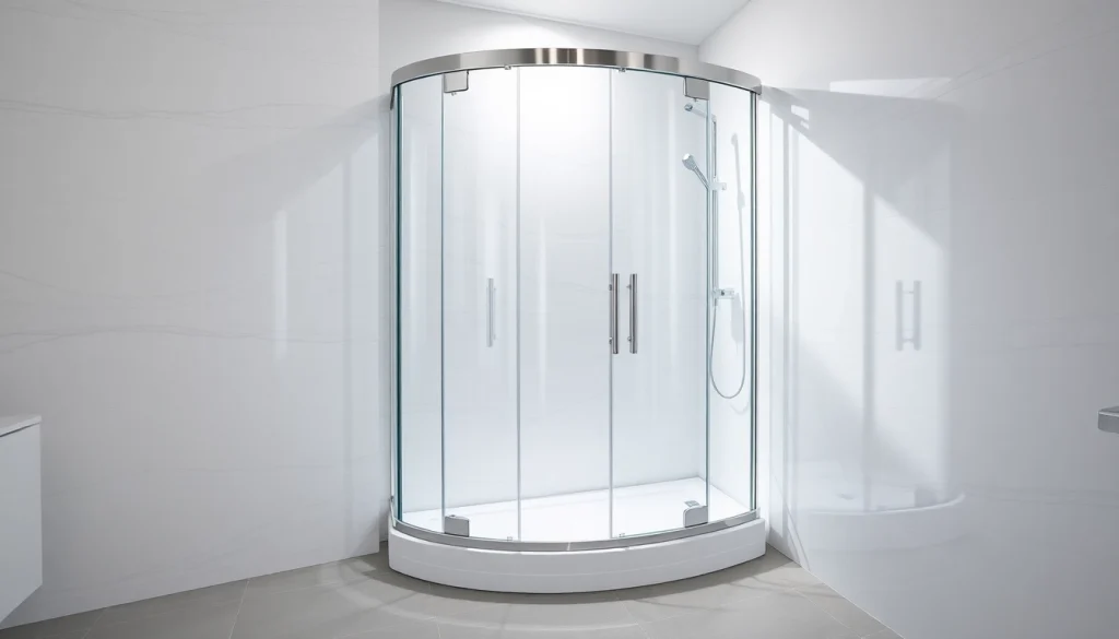 Admire la paroi de douche à l'italienne moderne mise en valeur dans une salle de bains élégante.