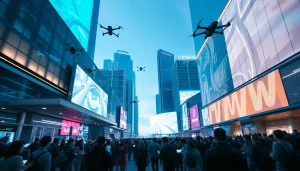 Engaging representation of technology showcasing futuristic city life and digital interactions.