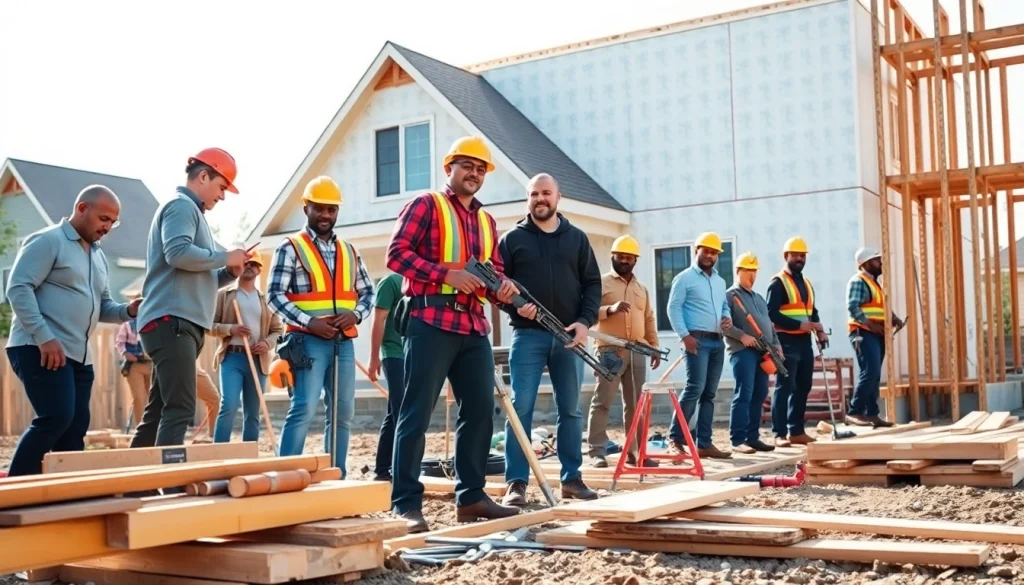 Construction team showcasing expertise as New Jersey General Contractor on residential site.