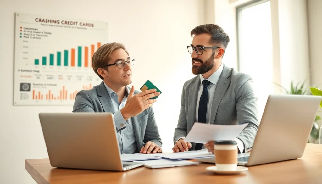 카드 현금화에 대한 전문가 설명 장면, 현대적 사무실에서 진행됨