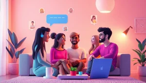 Engaging sex chat ai interactions with animated AI characters and digital chat elements.