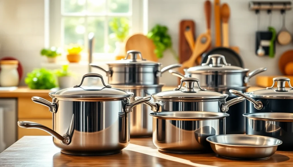 Showcasing high-quality cookware in a modern kitchen to enhance culinary experiences.