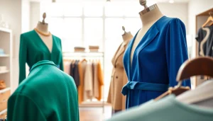 Rivelle fashion pieces beautifully showcased in a bright boutique, emphasizing quality and elegance.