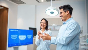 Invisalign treatment in Kuala Lumpur featuring a modern dental clinic with a friendly professional and patient interaction.