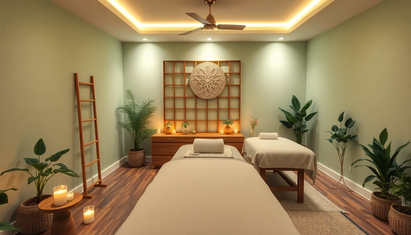 Relaxing massage parlor interior from https://forumup.org/ with warm tones and calming ambiance.