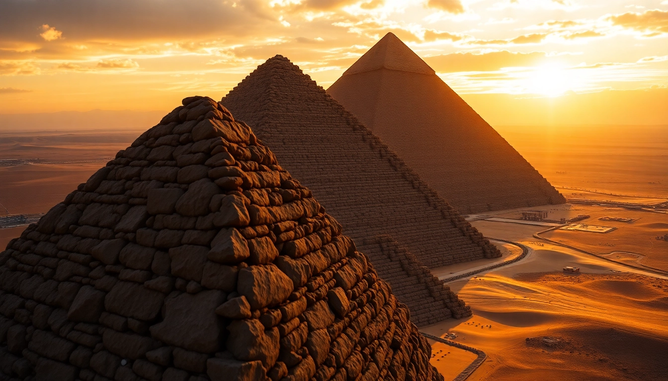 View of the Great Pyramid of Giza showcasing its historical significance and majesty.