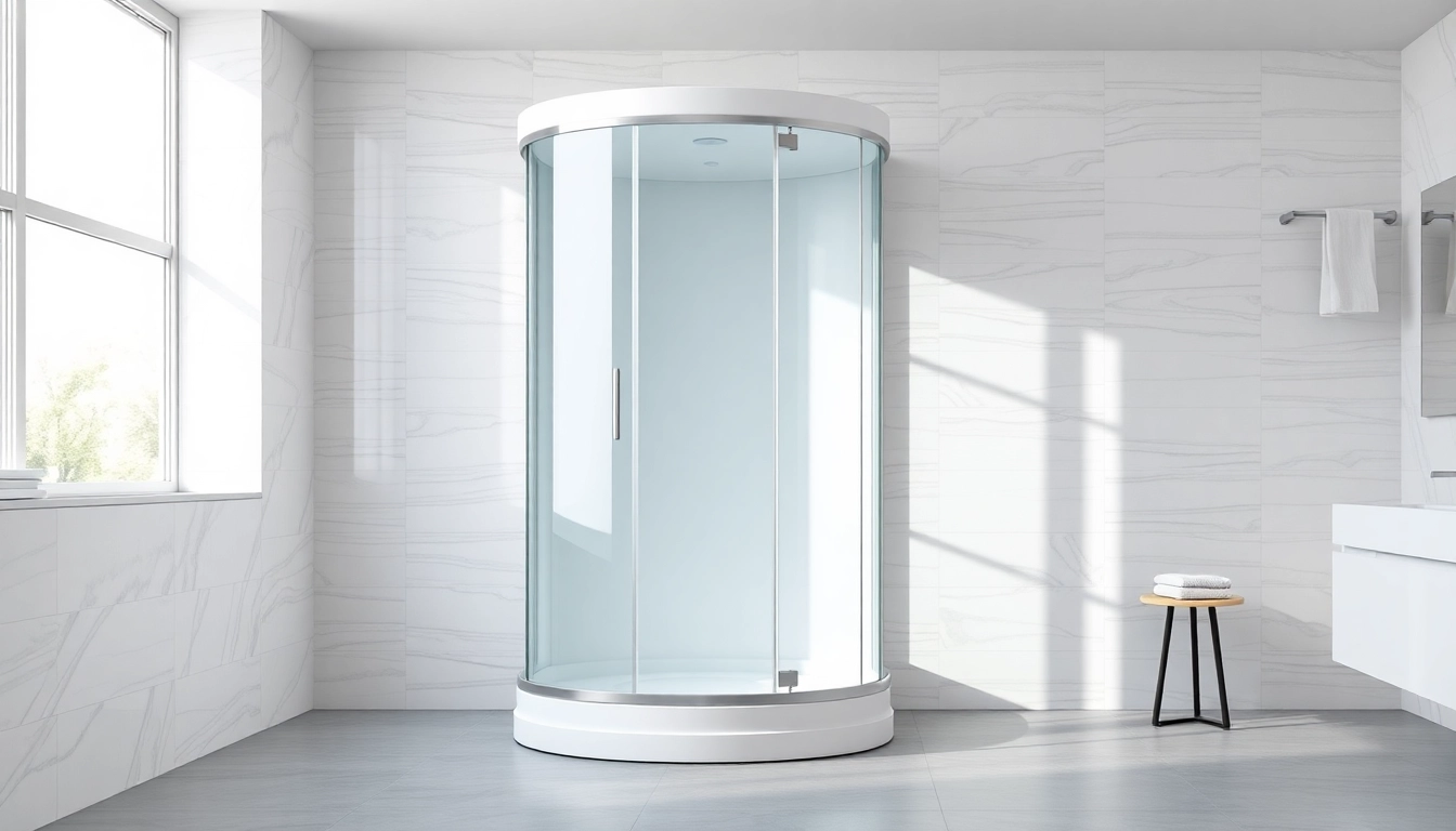 Moderne duschkabine 90x90 komplett in eleganter Badezimmerumgebung.